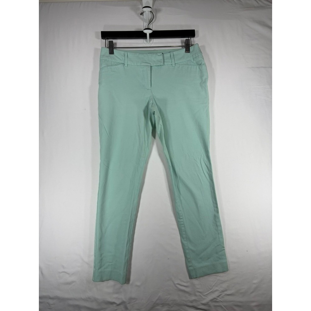 Mossimo Ankle Pants Women 4 Mint Green Good Stretch Slim Fit Mid Rise Trousers